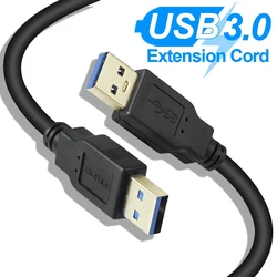 USB 3.0 Extension Cable Male To Male USB3.0 2.0 Extender Cord USB A High-speed Data Transmission for Hard Drive Radiator