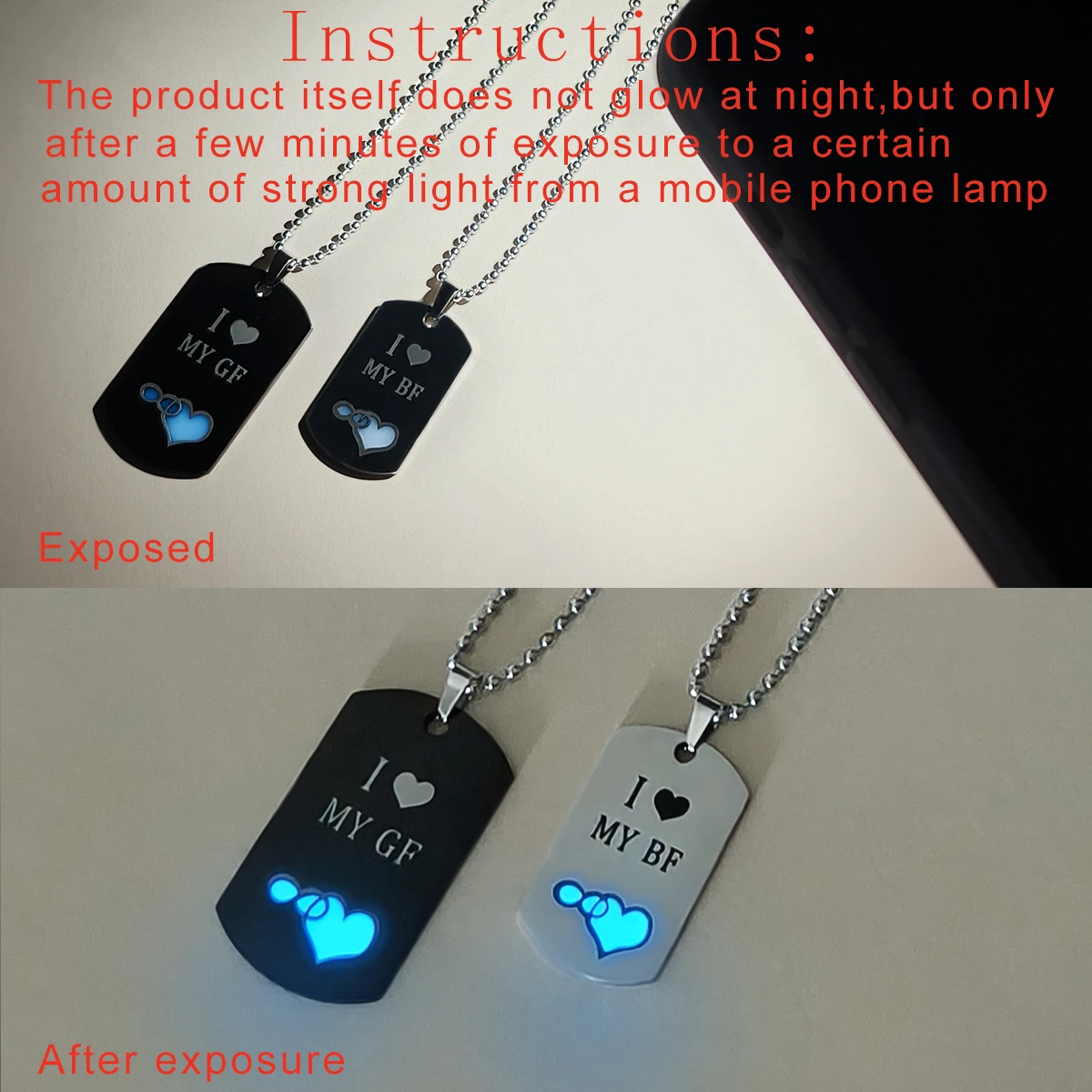 مجموعة مكونة من قطعتين من القلائد المضيئة للزوجين من إنفينيتي، مجموعة هدايا مجوهرات عصرية وبسيطة للسيدات