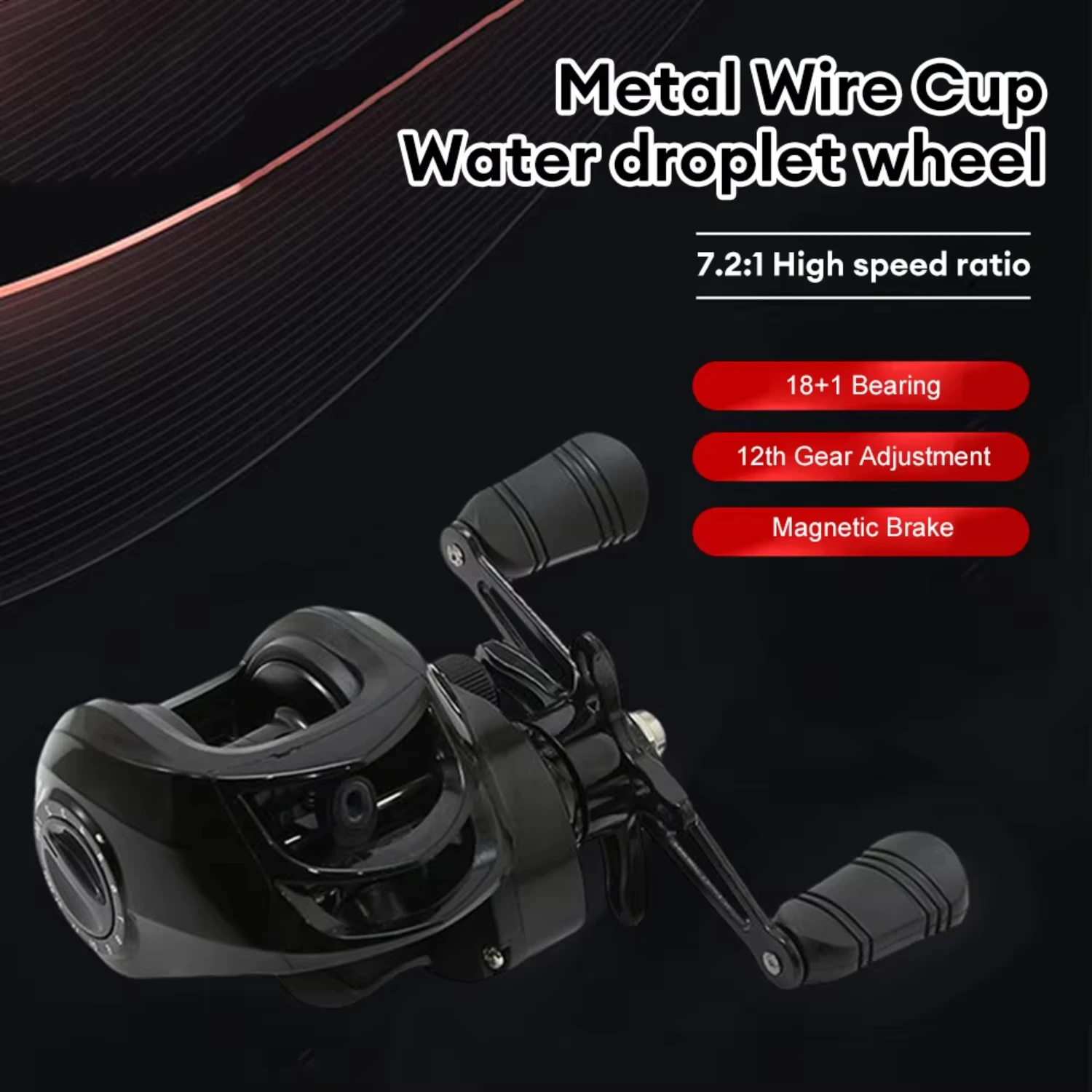 

Baitcasting Reels 7.2/1 Gear Ratio Fishing Reels Wheel Max Drag 10kg Saltwater Freshwater 18+1BB Beginners Fishing Accessory
