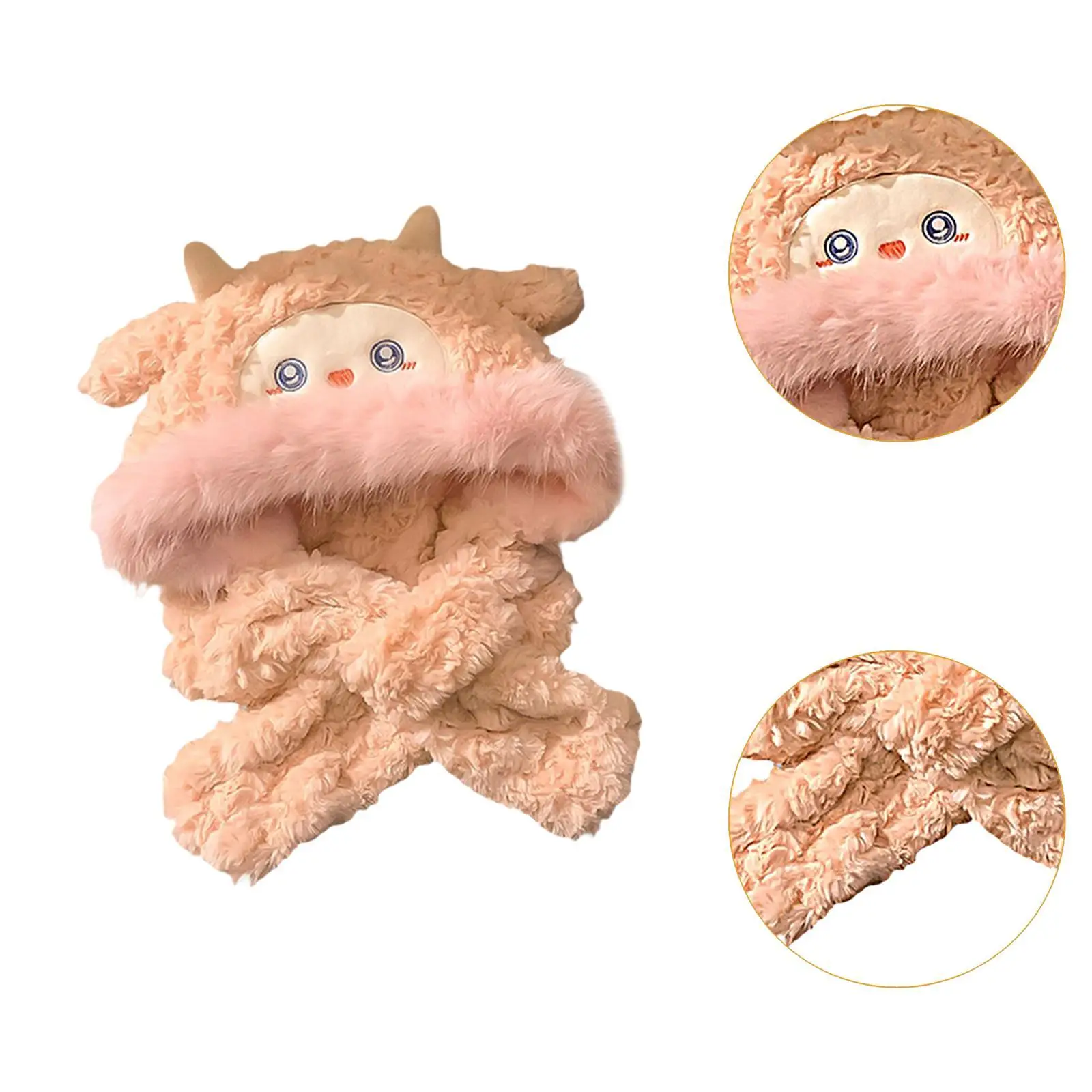 Lenço com capuz feminino proteção para os ouvidos à prova de vento aquecedor de pescoço com capuz chapéu 2