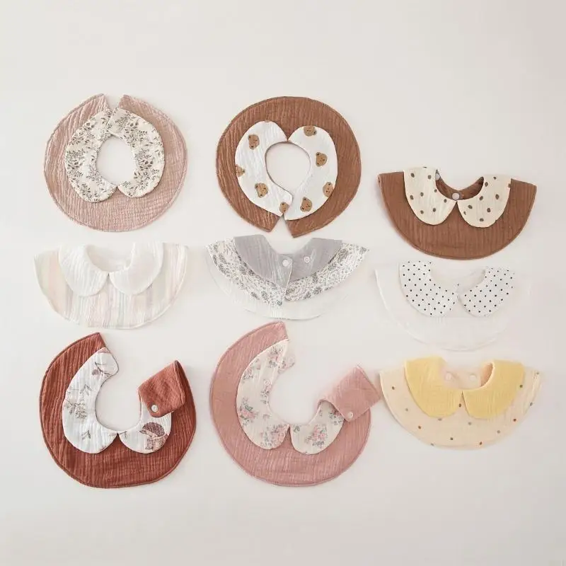 581f babador alimentação multifuncional para bebê, algodão absorvente, toalha babar, pano respirável para limpar a boca,