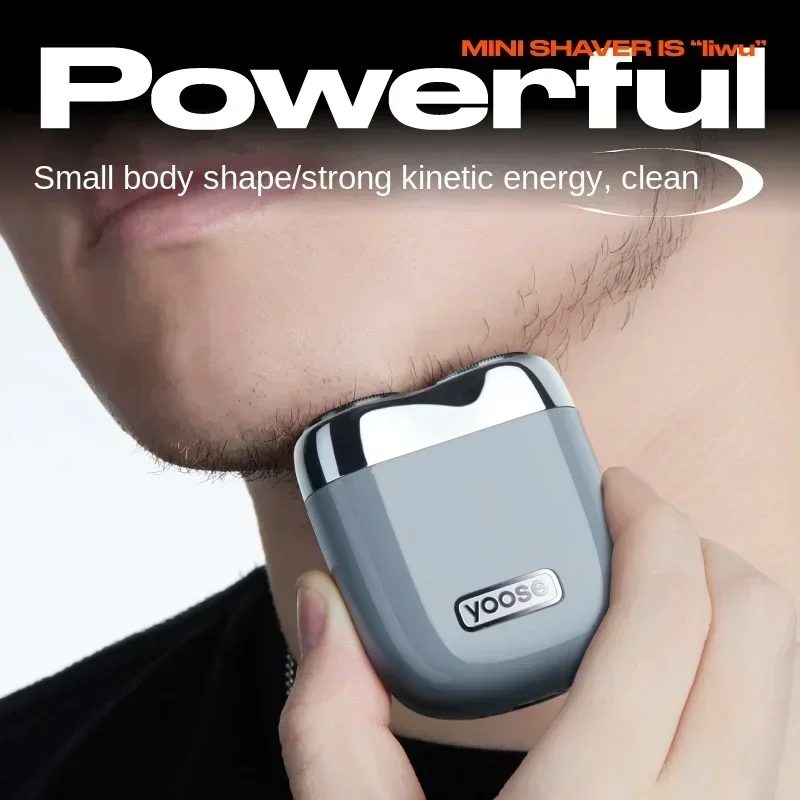 Barbeador elétrico masculino portátil, recarregável por usb, à prova d'água, para presentes, máquina de cortar cabelo para viagens