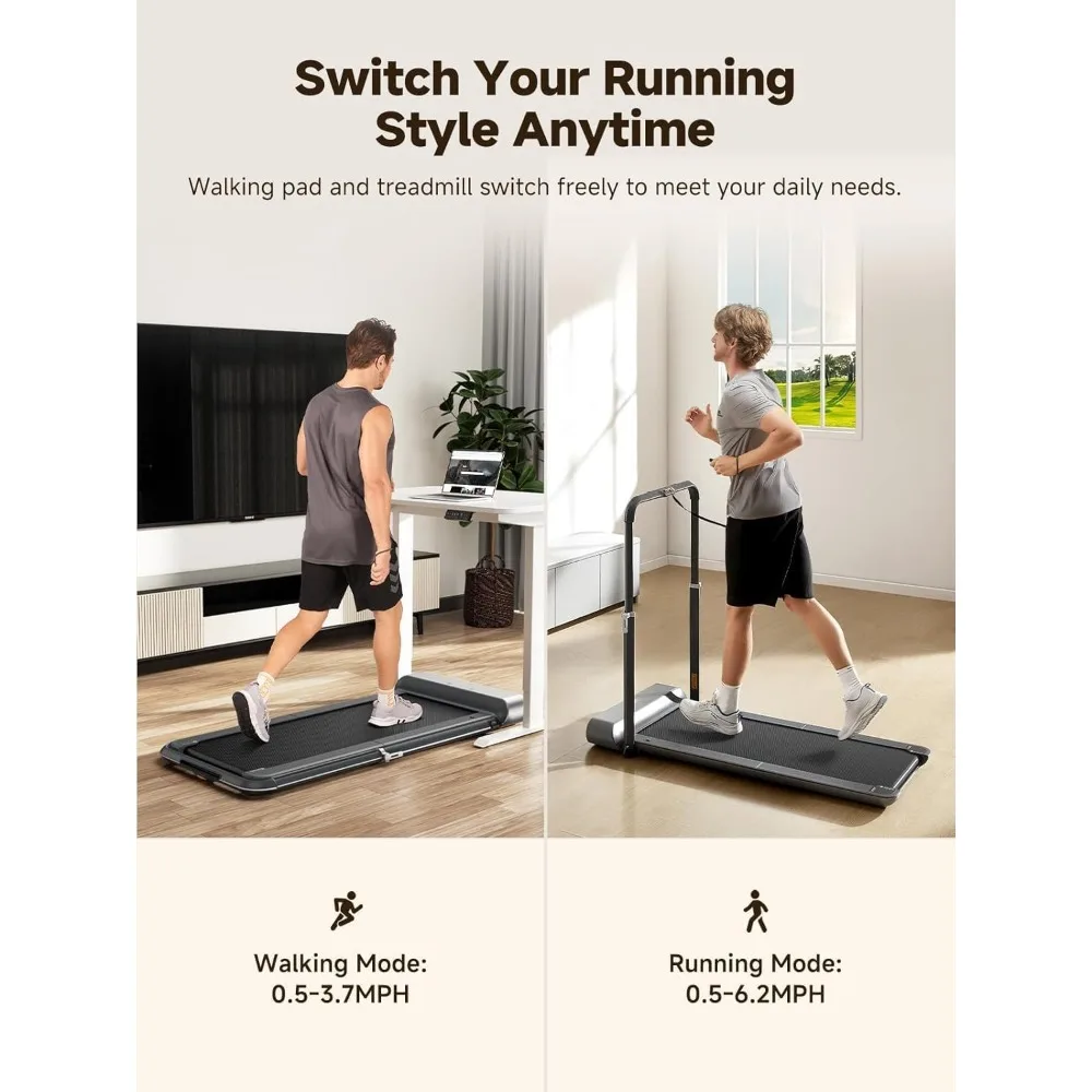 جهاز مشي مدمج قابل للطي تحت المكتب - وسادة مشي 2 في 1 للاستخدام المنزلي والمكتبي، مثالية لحلول التمارين الموفرة للمساحة
