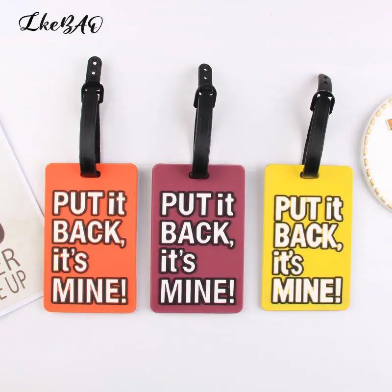 New Cute Silicone Letter Bagagem Tag Mala Bagagem Bagagem PVC Tags Nome ID Bag Identifier Label Airplane Travel Accessories