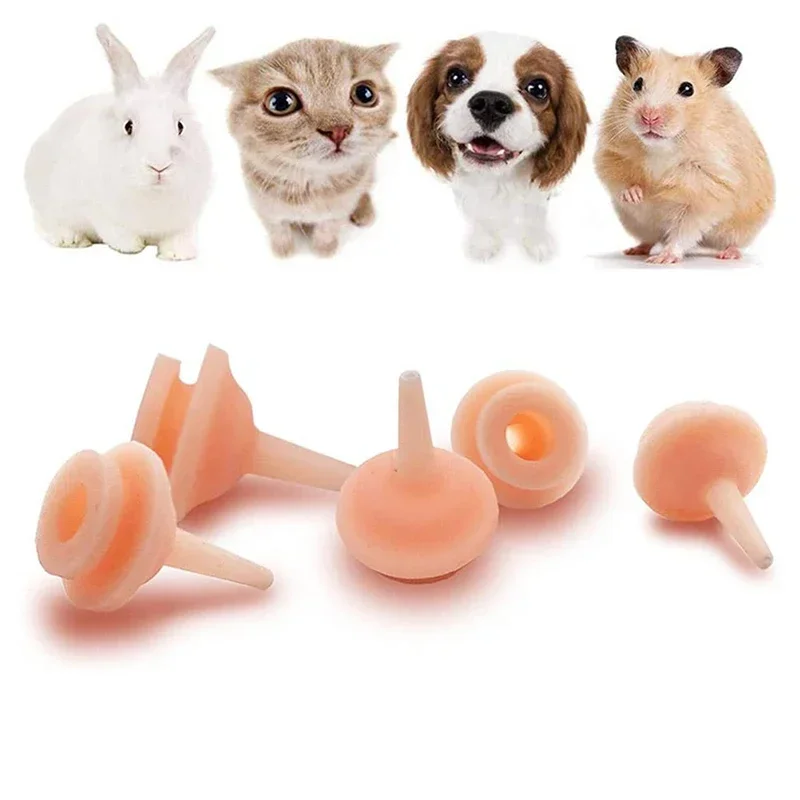 10pcs Universal Pet Feeding Nipple Mini Cat Silicone Feeding Pacifier for newborn Kittens Puppies Rabbits Small Animals