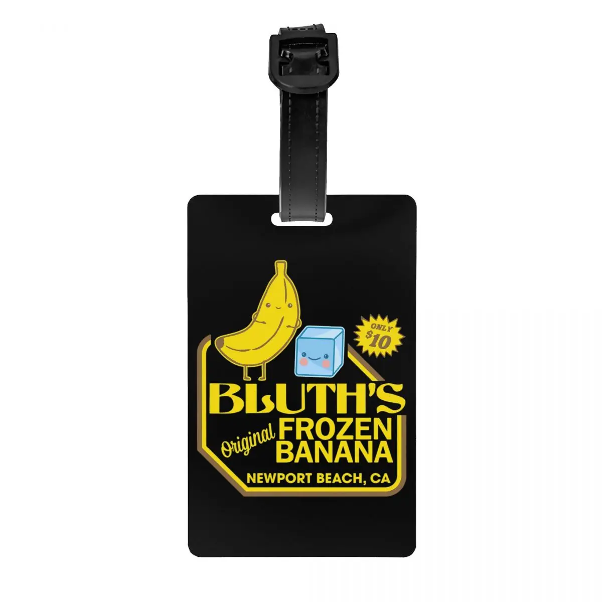 

Custom Arrested Development Bluth's Frozen Banana Luggage Tag With Name Card Privacy Cover ID Label for Travel Bag Suitcase