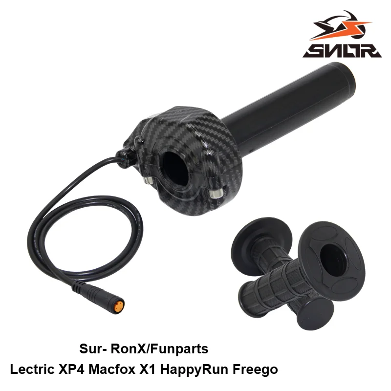 SNOR Real Carbon Fiber Electronic Throttle Grip Waterproof Female Connector For Sur-Ron X Funparts Electric Dirt Bike
