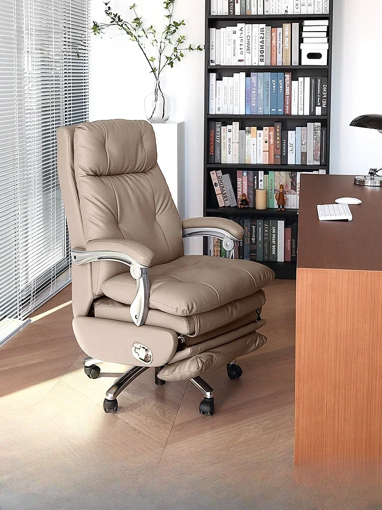 

Gu Quan light luxury boss chair office home comfortable reclining office seat business leather class