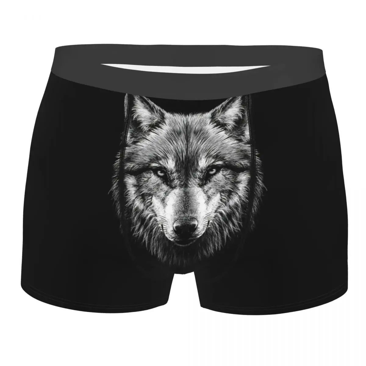 

Men Boxer Briefs Shorts Panties Dg Wolf Soft Underwear Homme Humor Plus Size Underpants