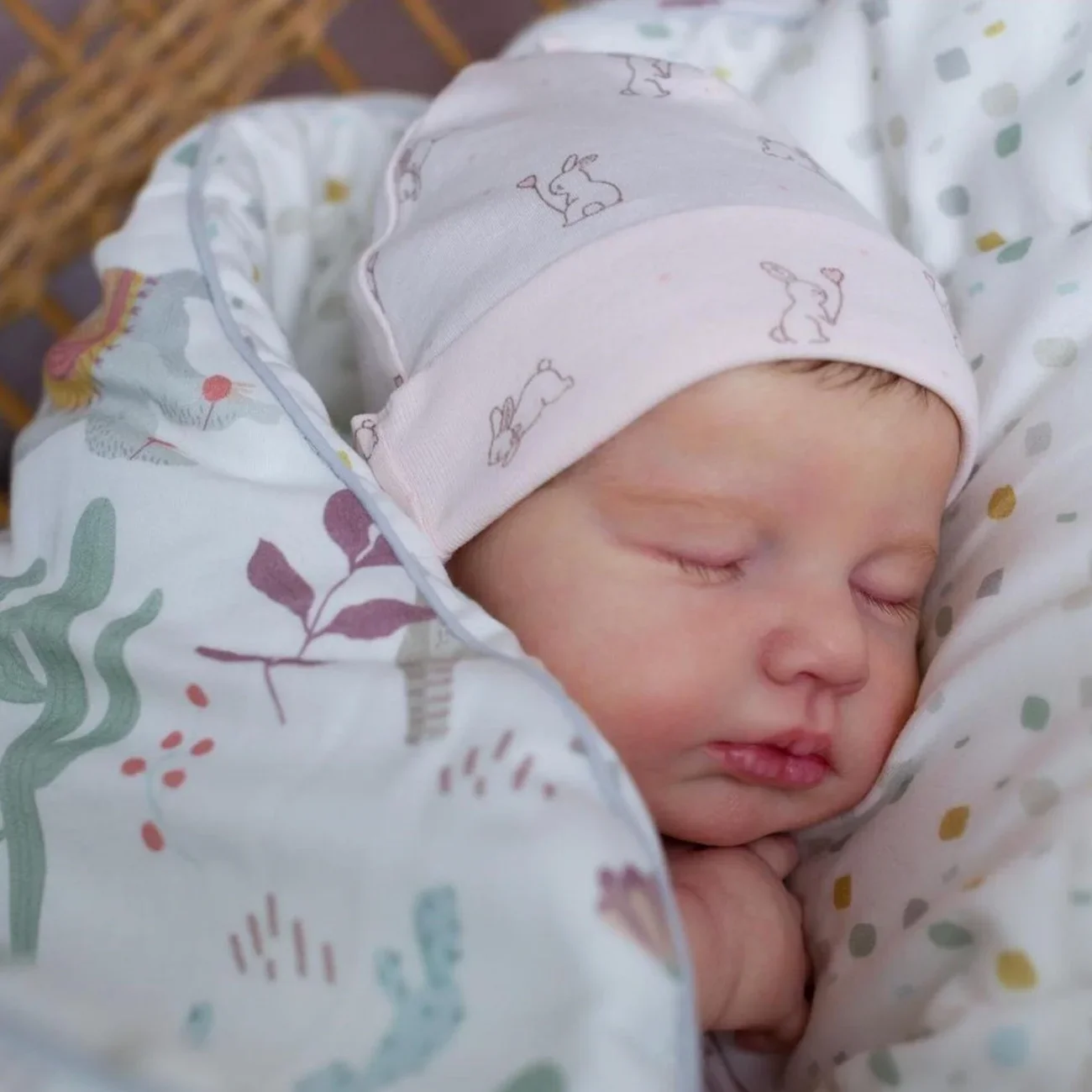 BZDOLL 48cm 19in Asleep Reborn Doll, Cloth Body, 3D Skin, Handmade Collectible Toy, Birthday Gift