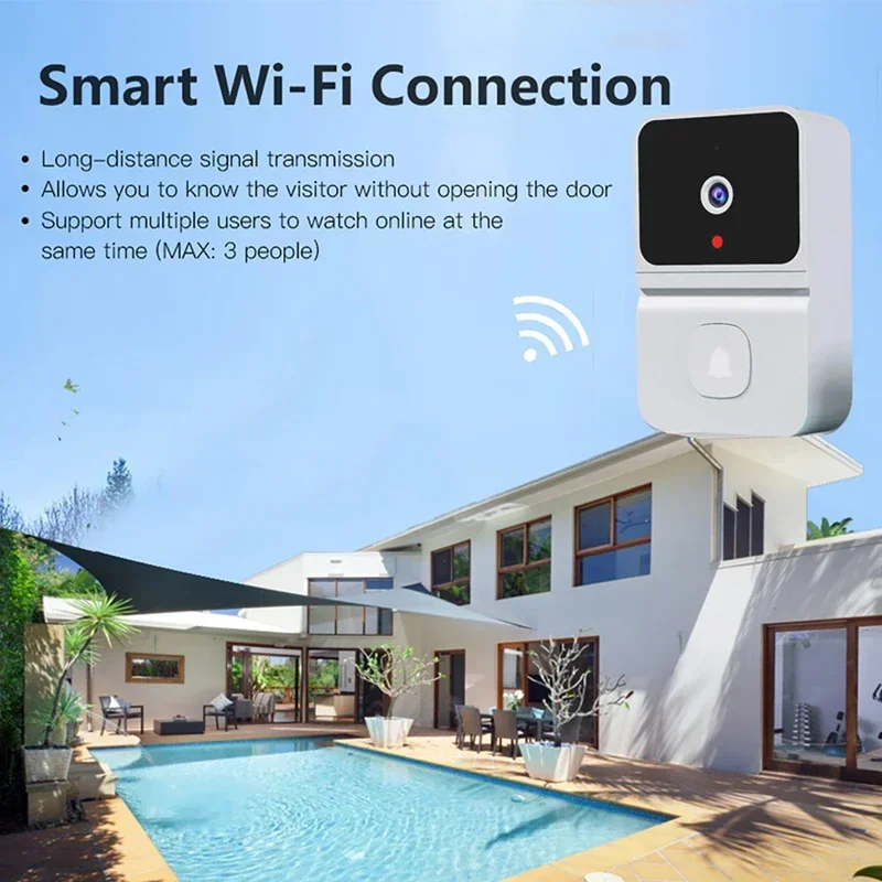 Wireless Smart Visual Doorbell 2-way Intercom Infrared Night Vision Remote Monitoring Security System Wifi Video Door Bell Cam