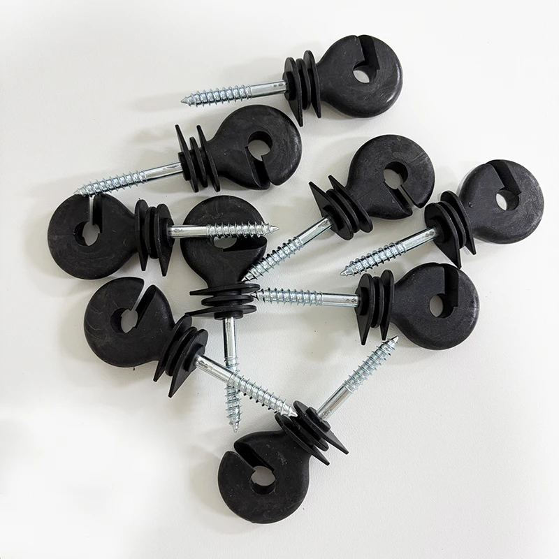 20 Pcs Screw-in Ring Electric Fence Insulator Self Tapping Wood Post Insulators for Polywire Alloy Steel Wire Fence Accessories view 5