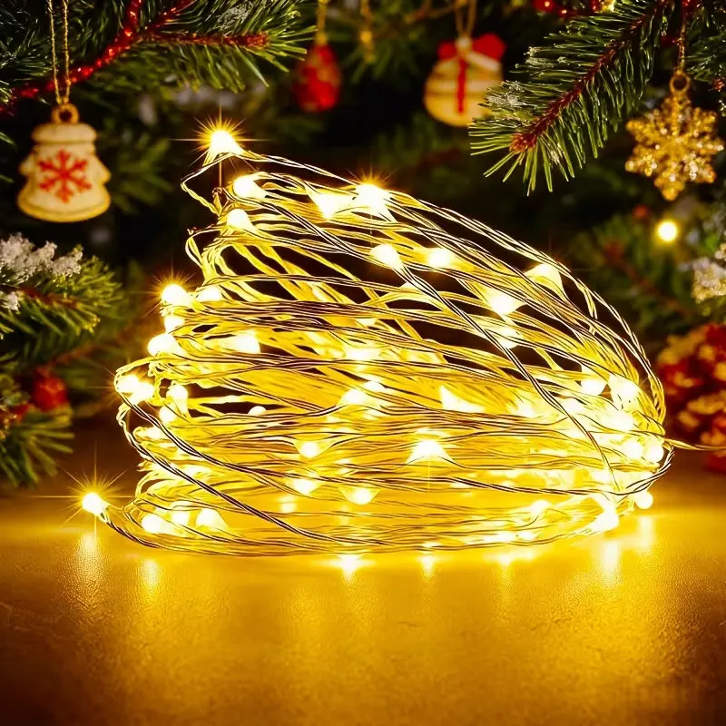 New Solar Outdoor Wire Lights High Brightness 300/200/100/50LED for Christmas Tree Yard Garden Wreath Balcony Wedding Decor