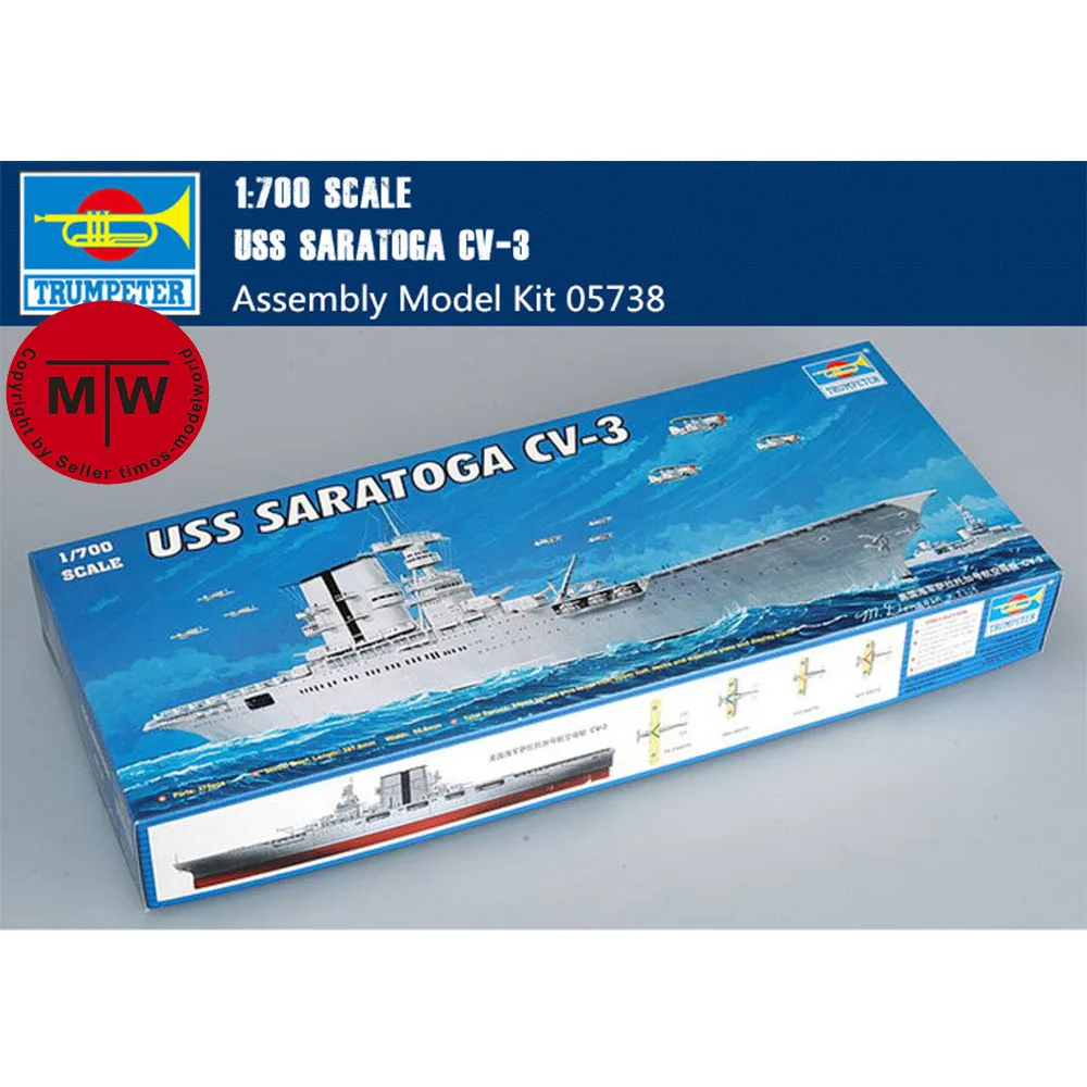 

Трубач масштаб 1/700 USS Саратуга CV-3 военная пластиковая модель в сборе # 05738
