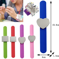 Magnetic Sewing Pincushion Silicone Wrist Needle Pad Safe Bracelet Pin Cushion Storage Sewing Accessories Pins Wristband