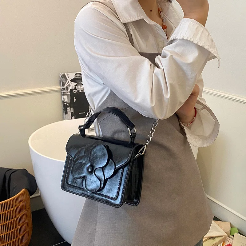 ハンドヘルド小さなスクエアバッグクロスボディバッグ女性のためのショルダーバッグフラワー甘いかわいい財布とハンドバッグデザイナーバッグ Сумка Женская