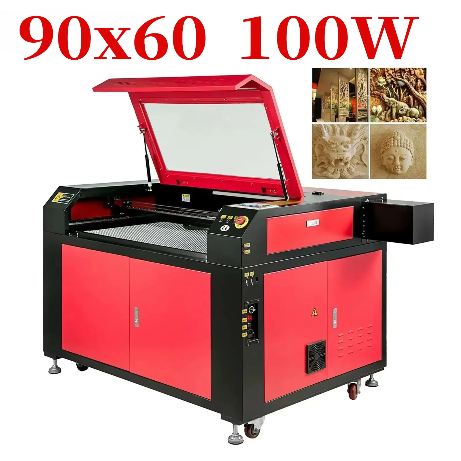VEVOR 100W CO2 Laser Engraver,90 X 60cm, Ruida Cut Machine Engraving Cutting Wood Acrylic Engraving Artwork Crafts Printer Tools