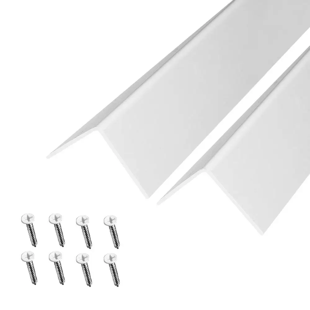 Pack de protection d'angle 2 PVC blanc 1,57 "L x 72" L 6 pieds 8 vis à tête blanche sécurité bébé enfant respectueux des animaux de compagnie installation facile à installer Impact