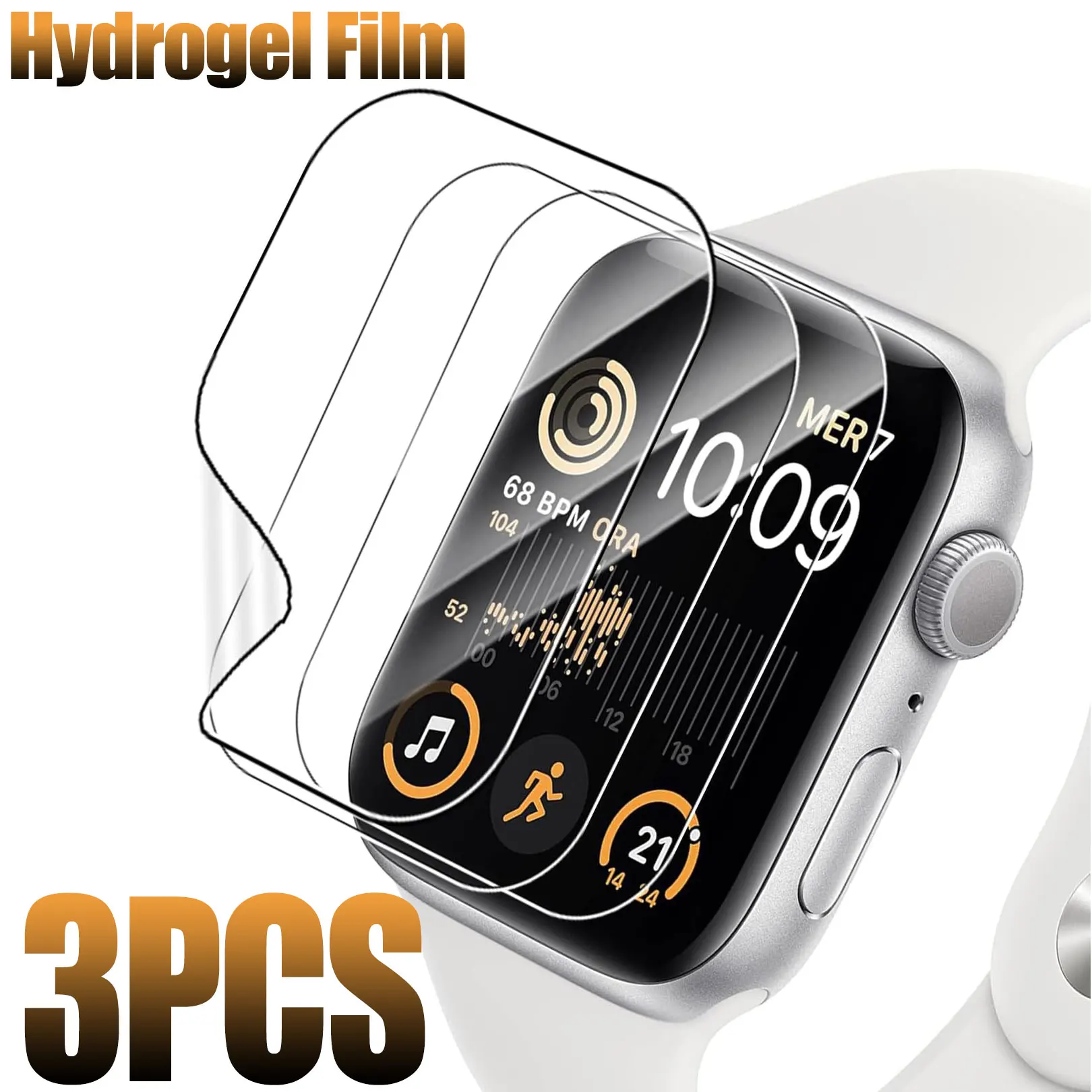 3PCS Screen Protector Clear Protective Film For Apple Watch 8 7 SE 5 4 6 9 1 2 3 Soft Hydrogel Film IWatch series 45 41 42 38MM