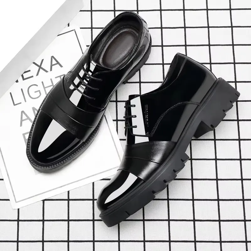 Men\'s Elevator Shoes 9CM Height Increase Shoes Lift Men Dress Leather Shoes For Man Invisible Inside Height Wedding Shoes
