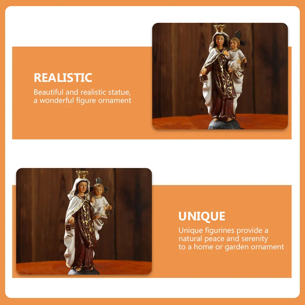 

1Pcs Resin Ornament Religious Decoration Desktop Church Home Garden Mary Statue Adornment Ornaments