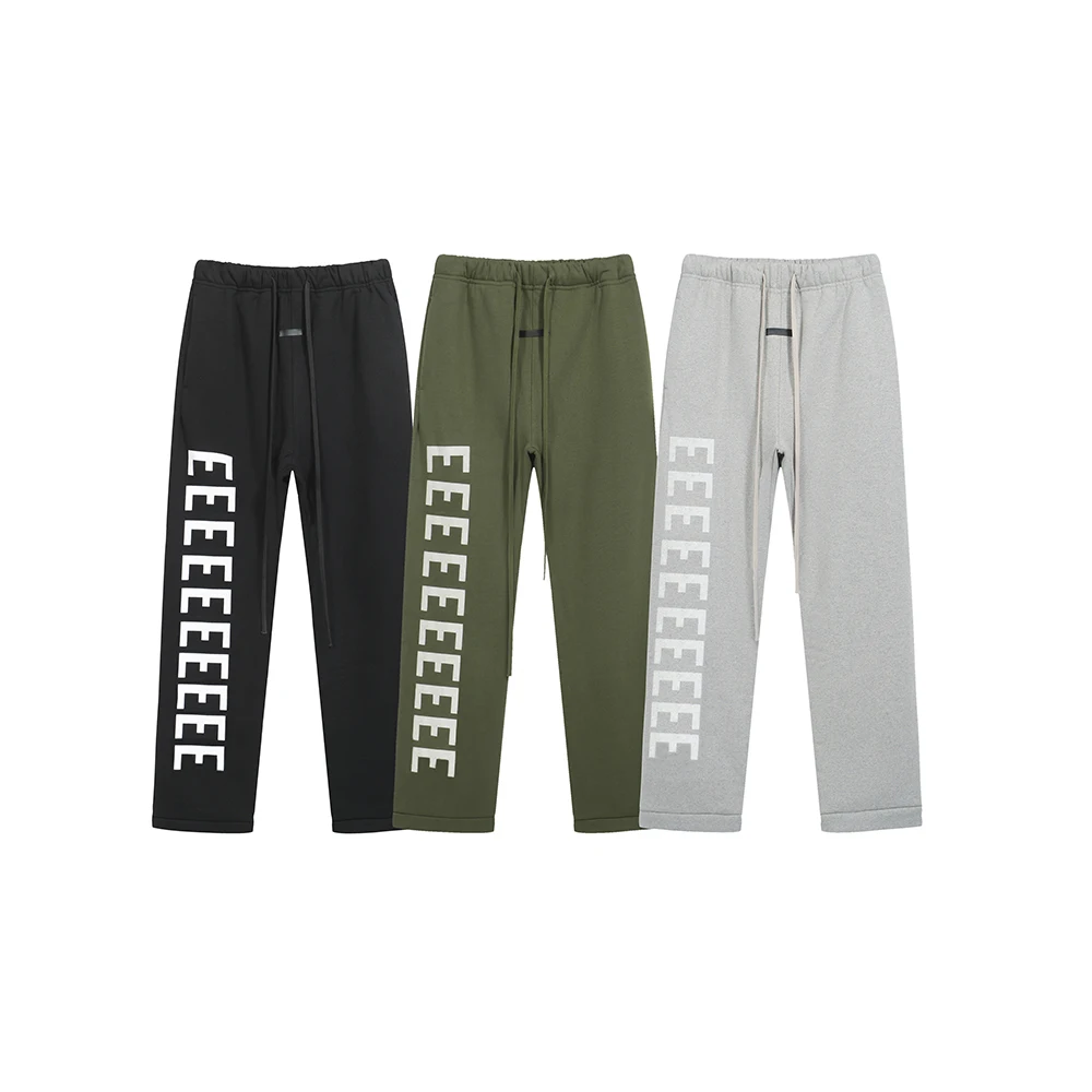 

24fw American Trendy Brand Side Logo Print Pant Men Women Fashion Streetwear Wide Pants Drawstring Hiphop Sweatpant Trousers