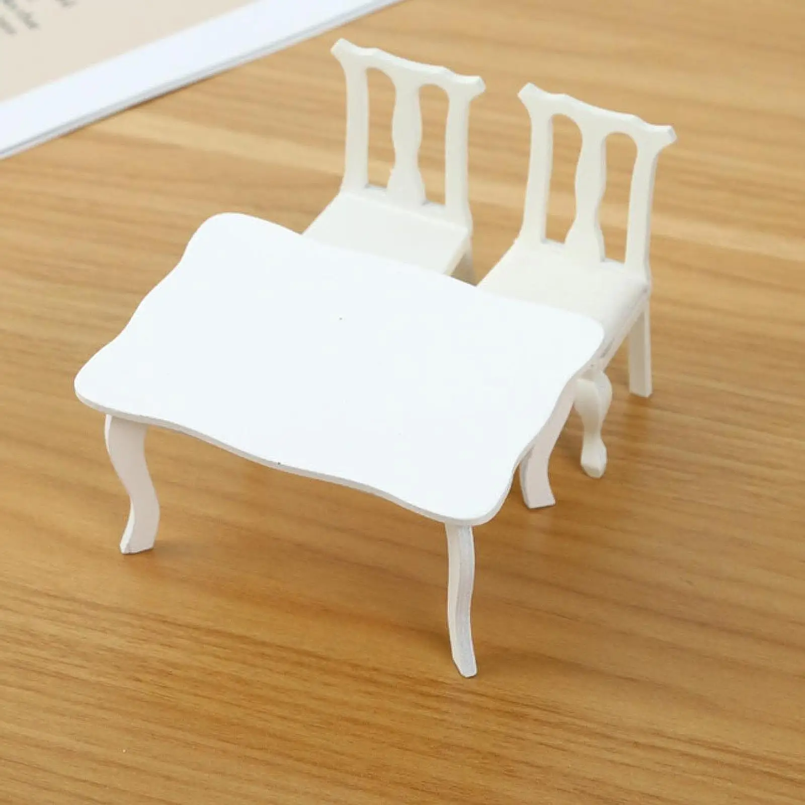 

1:12 Dollhouse Table and Chair Set Hobby Crafts Christmas Gift Wood DIY Part
