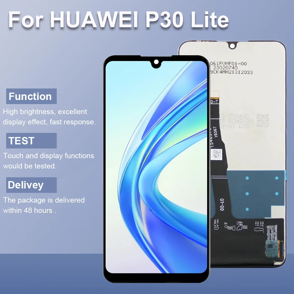 Zespół ekranu LCD P30 Lite do wyświetlacza LCD Huawei P30 lite MAR-LX1M MAR-AL00 z ekranem dotykowym i częścią zamienną ramki