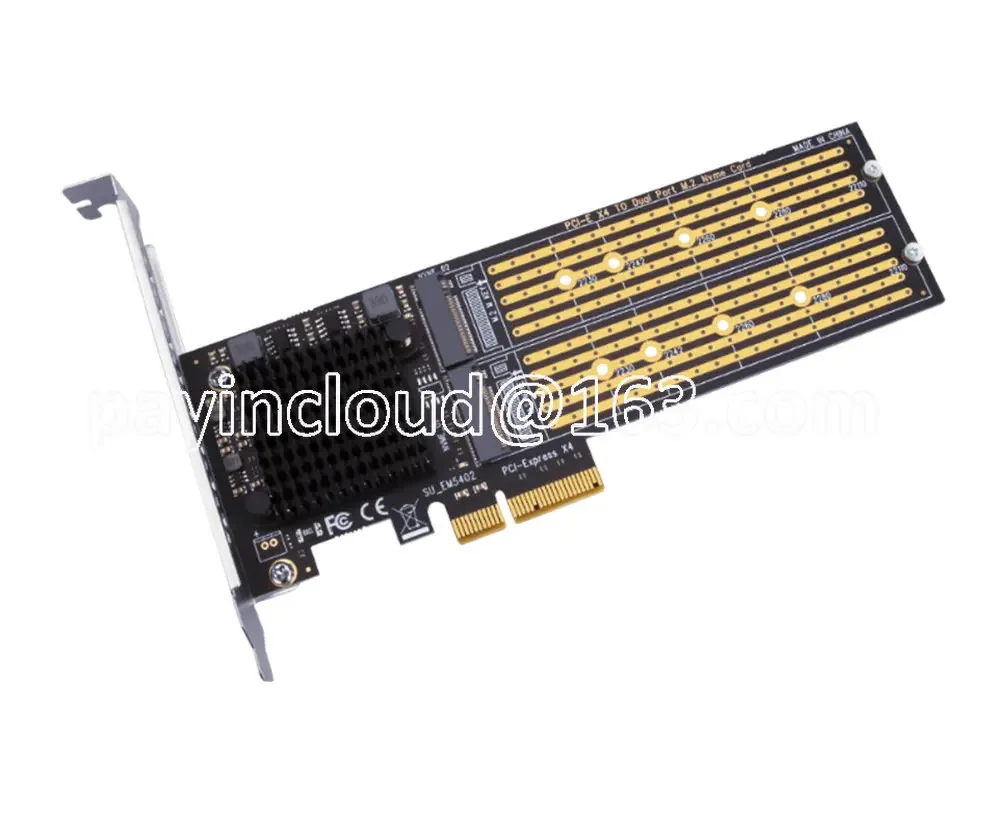 NVME Solid-state Hard Disk Expansion Card M.2 Array  PCI-E To  Dual Drawer Adapter Multi Port Split Free