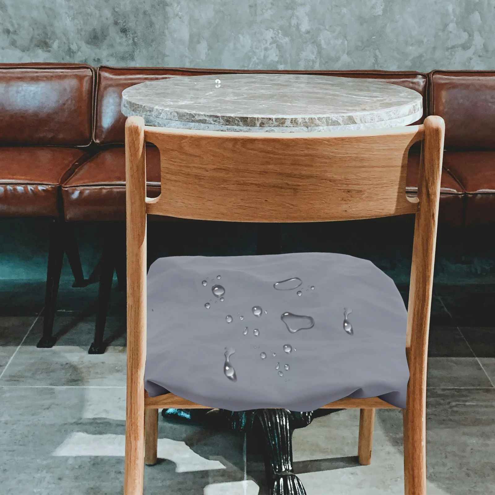 

2Pcs Dining Room Chair Cover Stretch PU Protective Cover for Table Chairs Easy Fit Removable Comfortable Home Hotel Decor Use