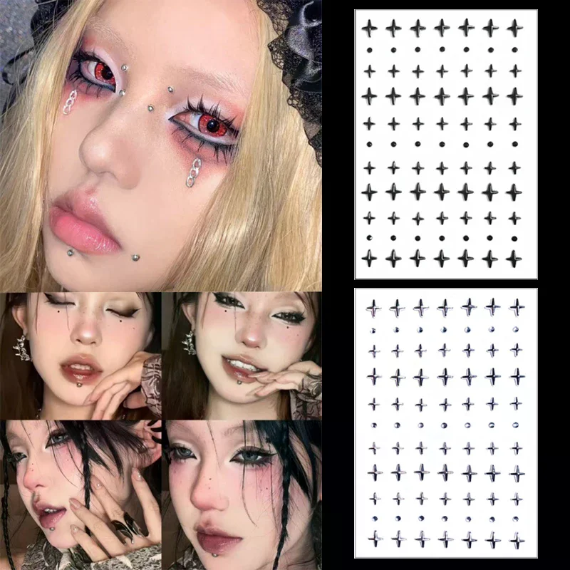 

1 Sheet Non Piercing Lip Nails Sticker Self Adhesive Waterproof Reusable Fake Lip Nail Eyebrow Ring Body Belly Button Jewelry