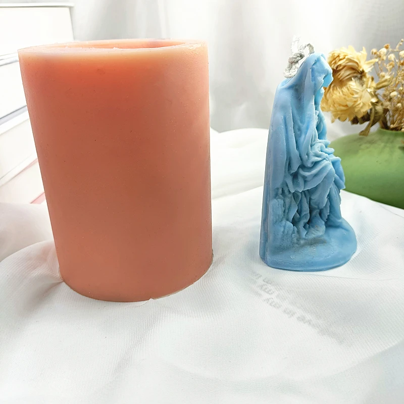 Imagem -02 - Molde de Silicone a Virgem Maria Mistério Senhora Resina Epóxi Moldes Artesanal Cera Soja Vela Que Faz Moldes Decoração do Feriado 3d