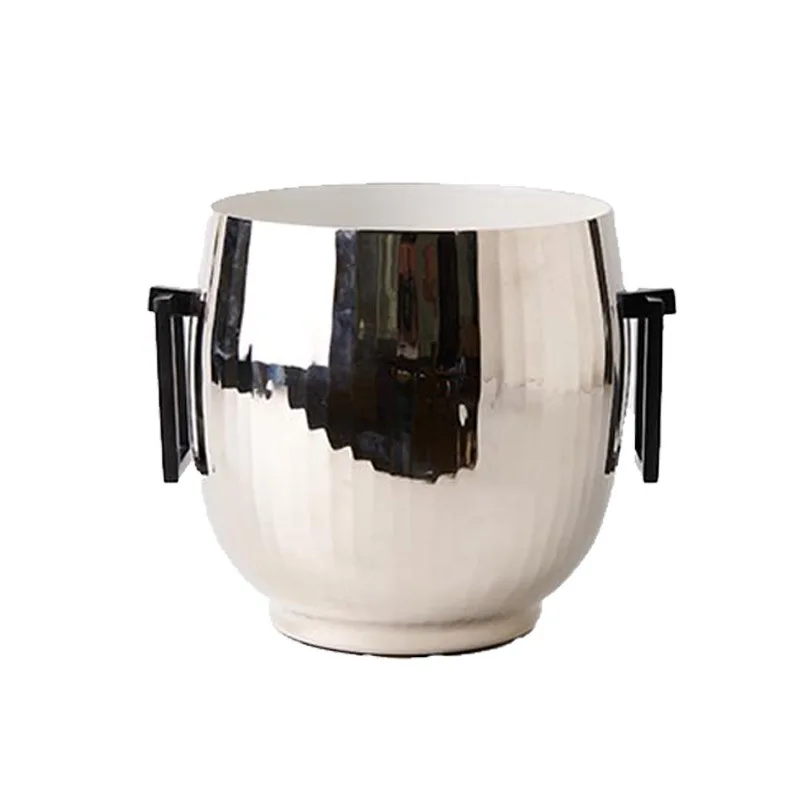 

Simple high-grade aluminum silver storage can tray fruit plate decorative ornament