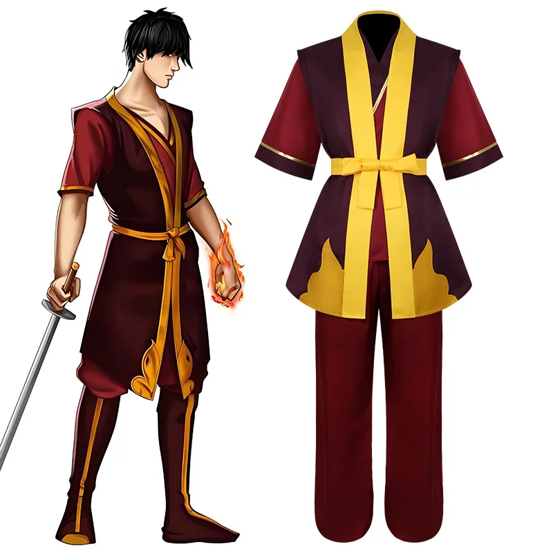 Disfraz de cosplay de Avatar: La Leyenda de Aang, Príncipe Zuko - Traje de escenario Shengweida para Halloween