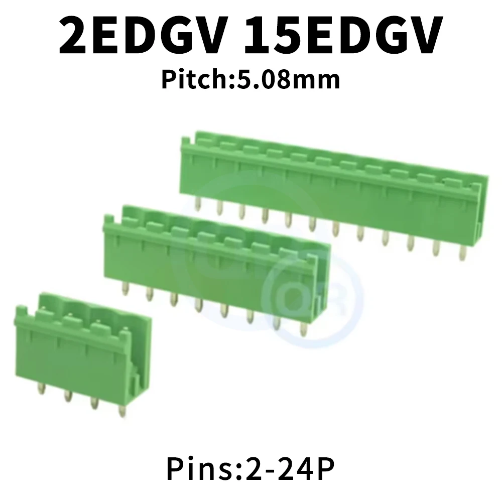 (10 pcs) KF 2EDGV-5.08mm 2P 3P 4P 5P 6P Pluggable Connector Terminals 5.08mm KF2EDGV 15EDGV 5.08 2~24P