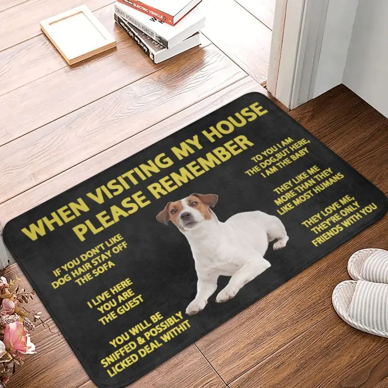 Please Remember Jack Russell Terrier Dogs House Rules Doormat Front Floor Door Entrance Mats Bath Kitchen Garage Carpet Rug