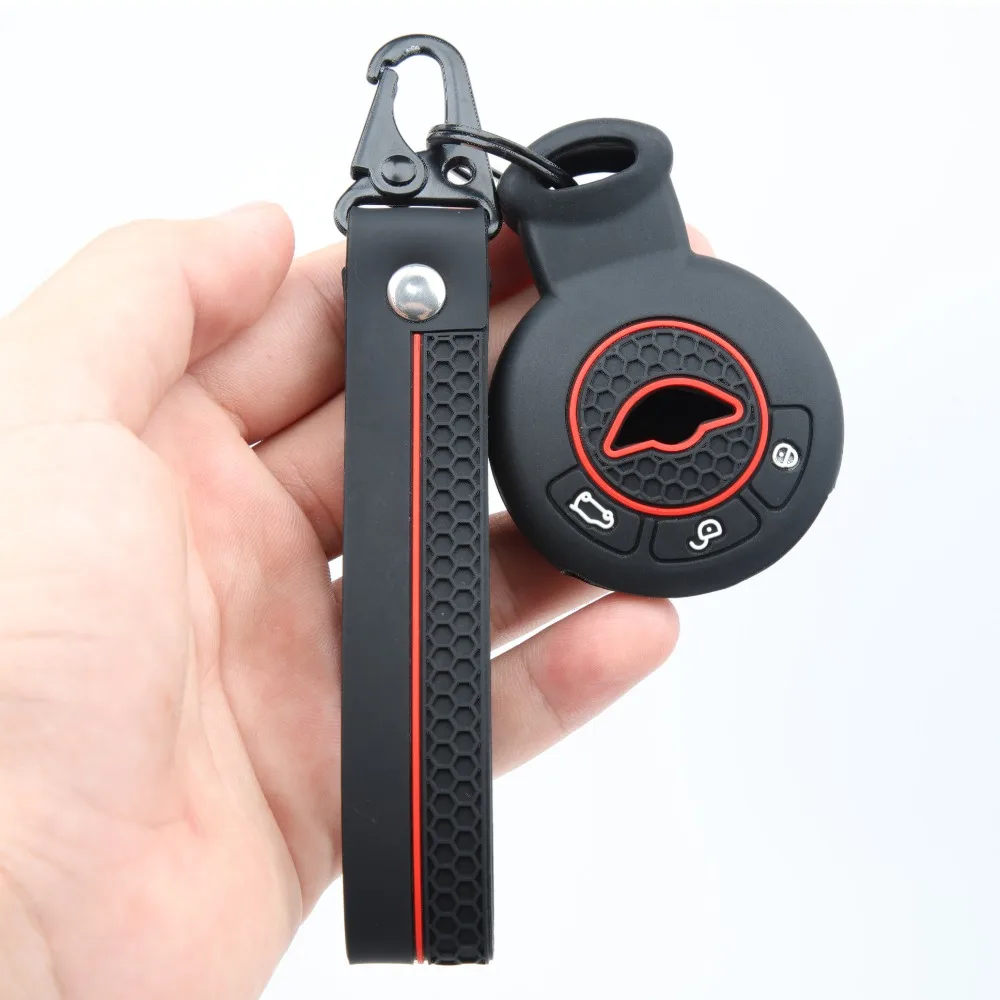 Soft Silicone Key Fob Case For BMW Mini Cooper Clubman Countryman Paceman Roadster R56 R57 CAS3 with swivel clip