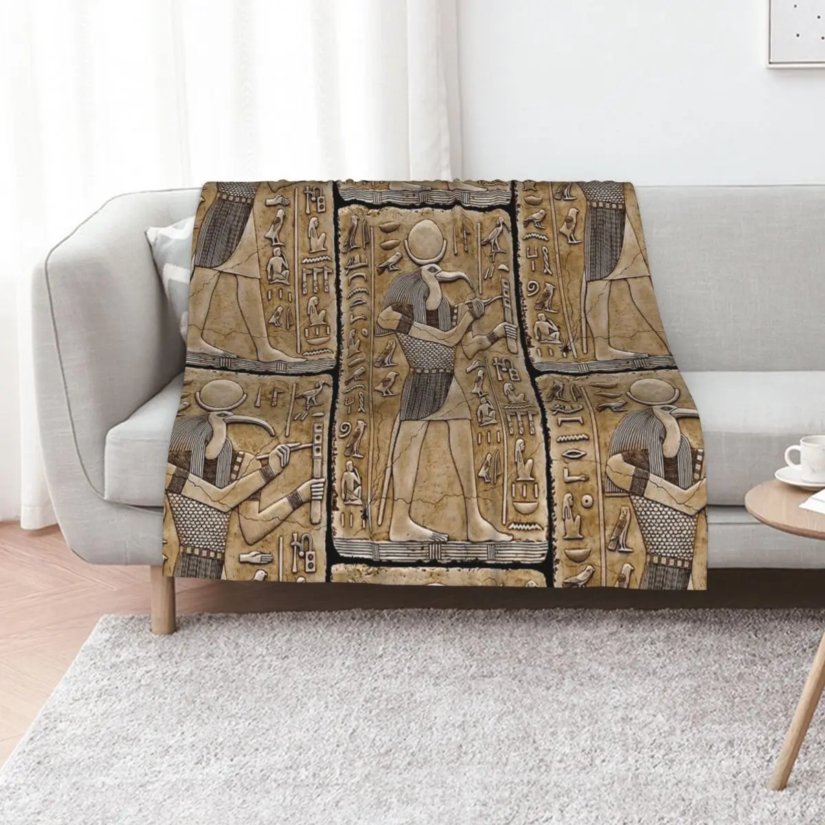 Thoth -Ancient Egyptian deity Throw Blanket Retros Sofa Throw Furry Custom Bed linens Soft Beds Blankets