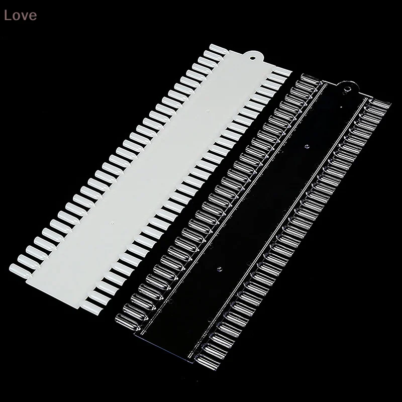 [L&P]60個/セット 付け爪チップ ネイルポリッシュパレットスタンド ショーツール フラットボトム マニキュア ソリッドプラスチック ネイルアートディスプレイツール