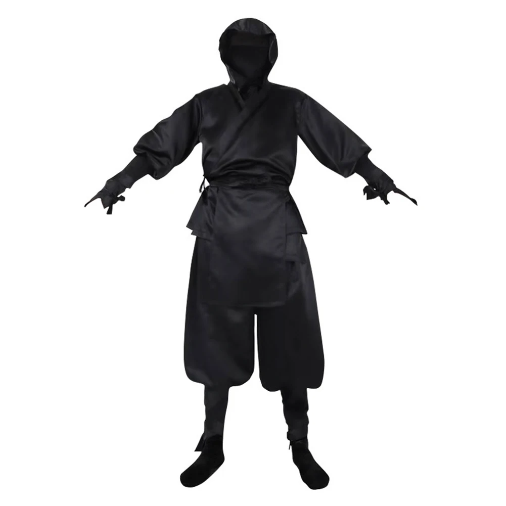 Halloween Unisex Ninja Cosplay Clothes Adult Samurai Fantasy Hooded Black All-inclusive Uniform Costume Carnival Party Clothing