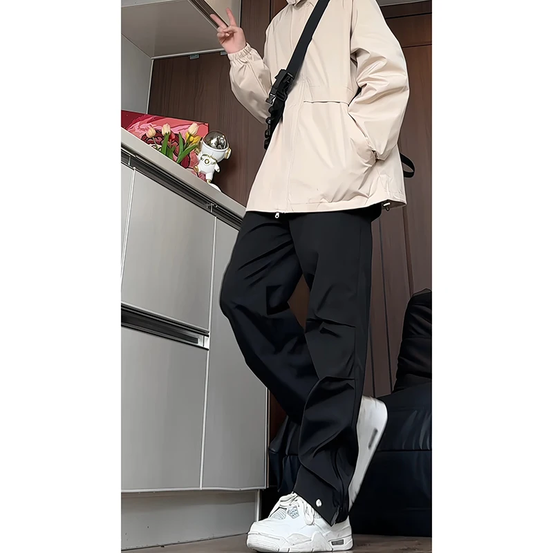 2024 New Men Casual Sets Zipper Patchwork Tracksuits Mens Hip Hop Streetwear Suit Male Jacket And Pants Clothing Sets