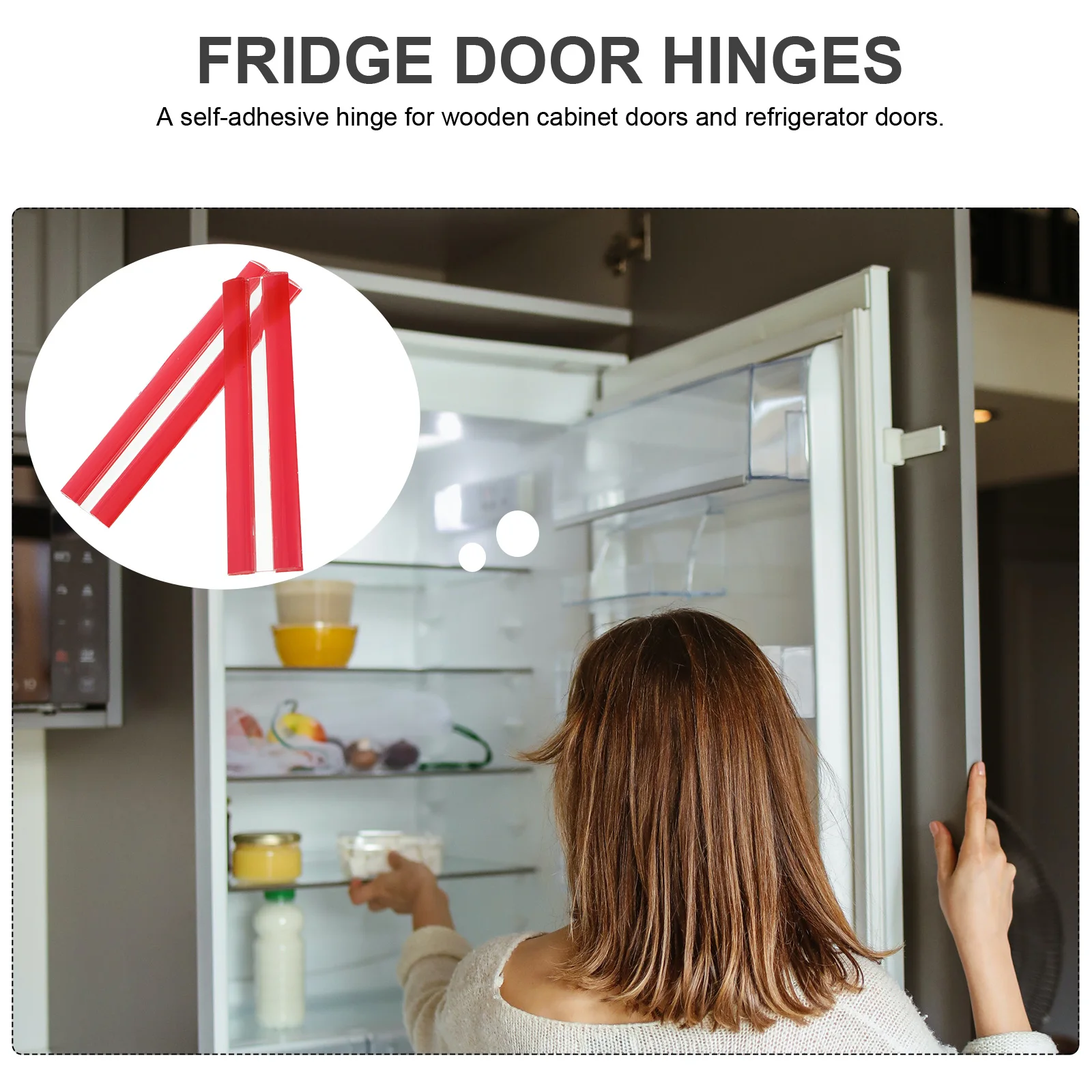 

2 Pcs Self Adhesive Hinge 80x33mm Acrylic Transparent Double Sided for Cabinet Doors Fridge Door Plastic Hinges Small Hinges