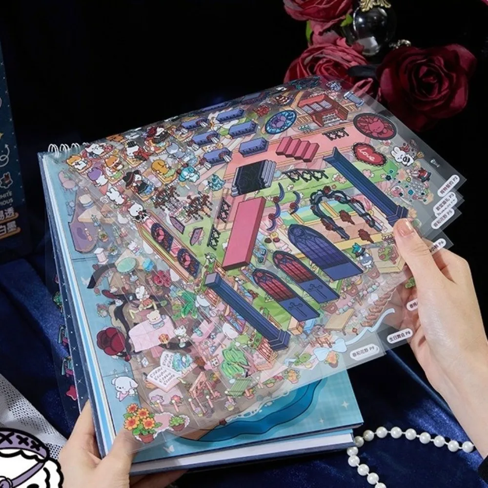 

ПЭТ 3D пейзажные наклейки 8/10 сцена 20 листов 5,0 6,0 7,0 наклейки сцены кабины большой стиль мультфильм город визуальное укладка наклейка