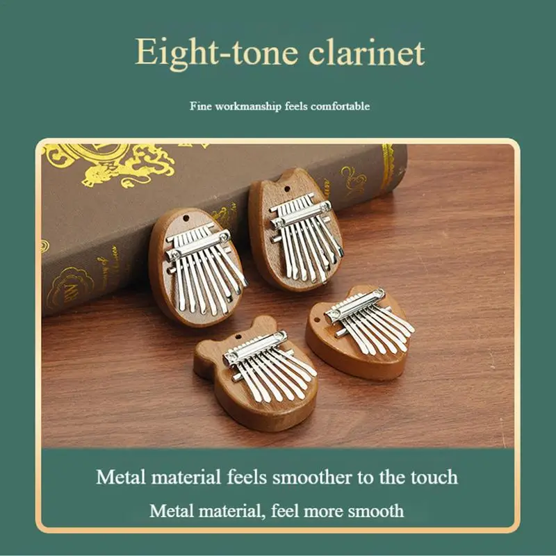 Small Kalimba Thumb Piano 8 Keys Portable Finger Piano Thumb 8 Keys Pocket Musical Piano For Beginners Solid Wood Finger Piano image 4