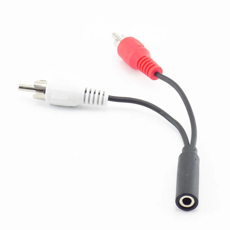 3.5mm RCA Female connector jack Stereo Cable Y plug to 2 RCA Male Adapter 3.5 Audio aux Socket connector to Headphone music wire