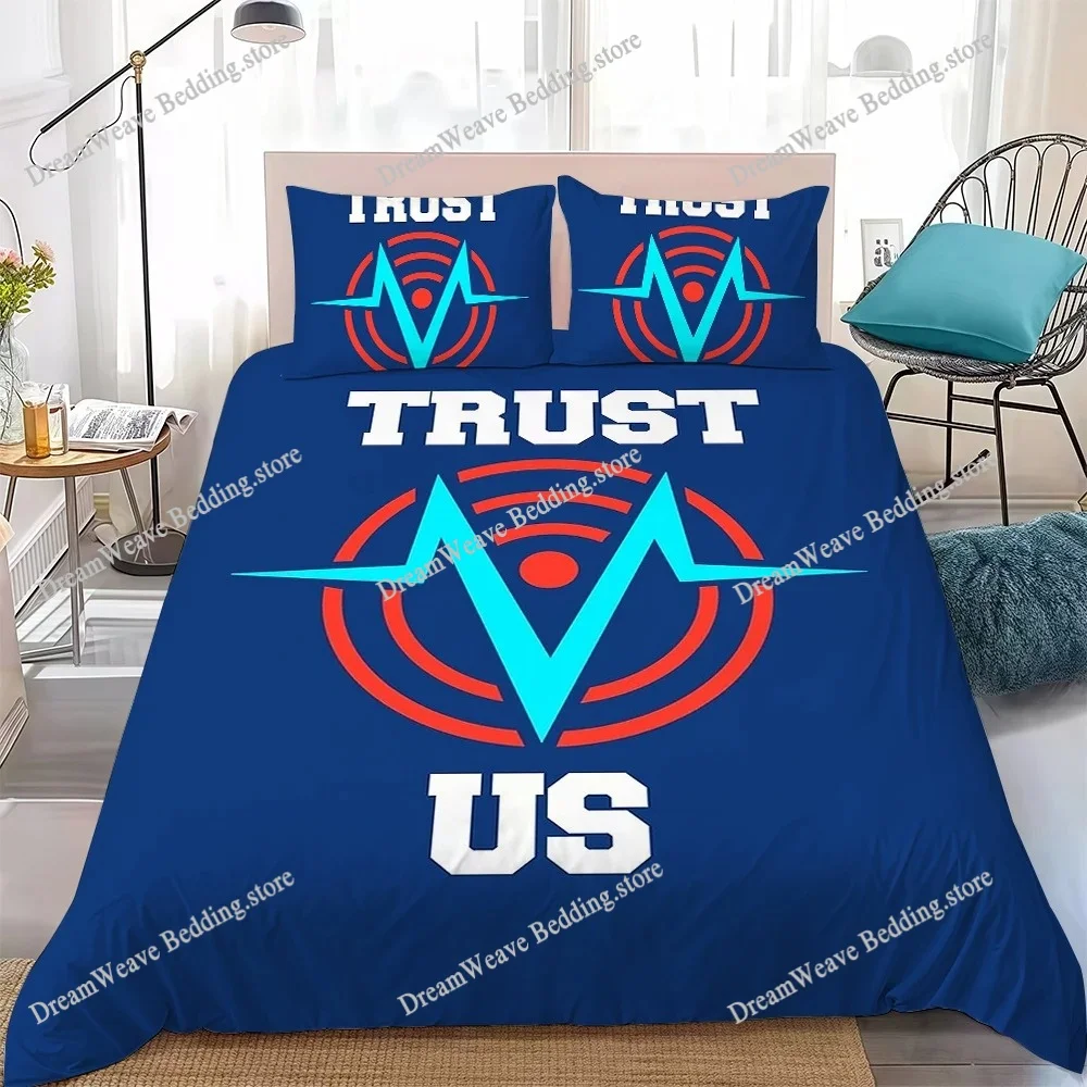 

T-Trust Us Logo Duvet Cover Set Home Style Bedding Soft Laundry Cotton Bed Student Dormitory Gift