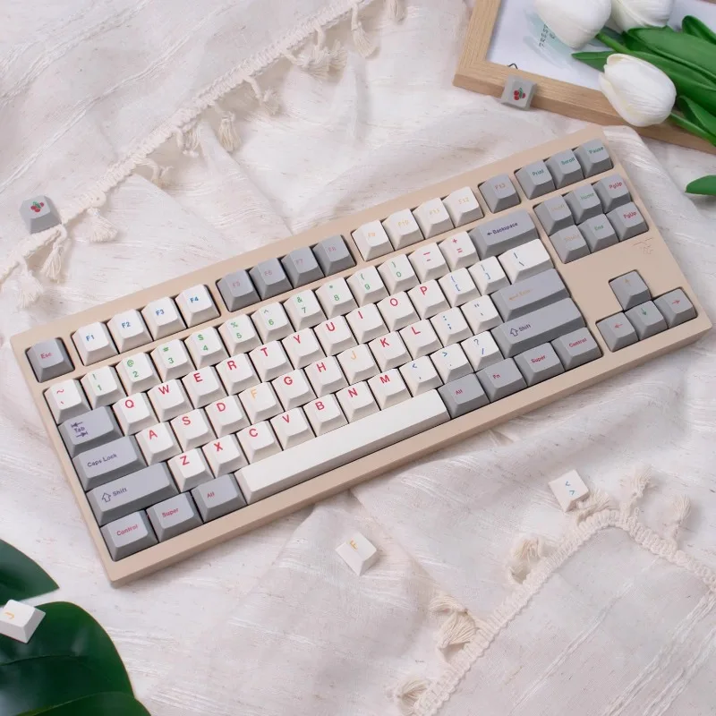 MiFuny Retro Rode Russische Thema Keycaps PBT Dye Cherry Profiel Aangepaste Witte Handgemaakte Game Keycaps voor Mechanisch Toetsenbord PC Gift