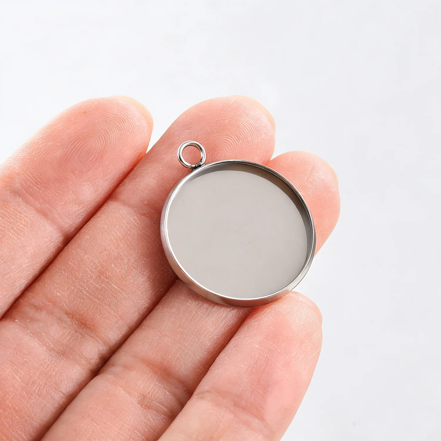 Runde Schalenfassungen aus Edelstahl, 20 Stück, 6-30 mm, leere Cabochon-Basen für Halsketten, Ohrringe, DIY-Schmuckzubehör – Detail 6
