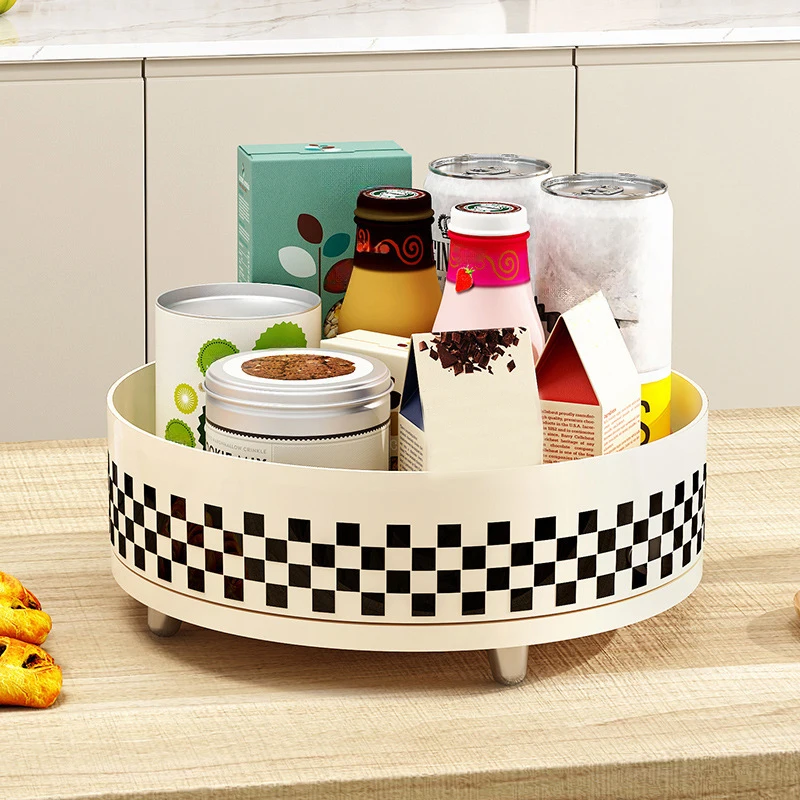 Makeup Storage Box 360 Rotating Cosmetic Desktop Organizer Kitchen Spice Rack Storage Container Fruit Plate Turntable Tray