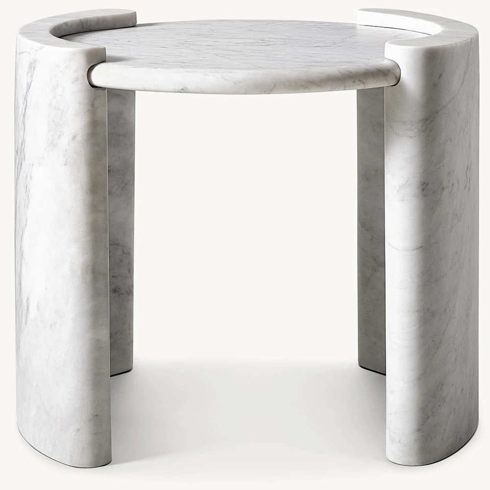 &d Furniture Volakas White/Bianco Carrara/Arabescato Niestandardowy Stolik Pomocniczy